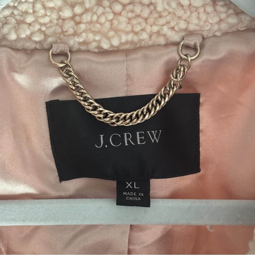 J.Crew Sherpa Teddy Coat | Beige Faux Fur Cozy Jacket | XL - Picture 5 of 8